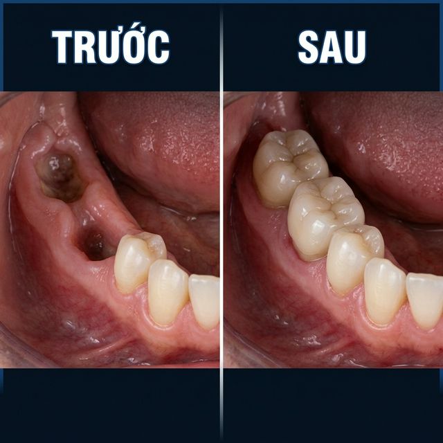 Implant Nobel – Phục hồi 3 răng hàm mất – Nha Khoa Limia